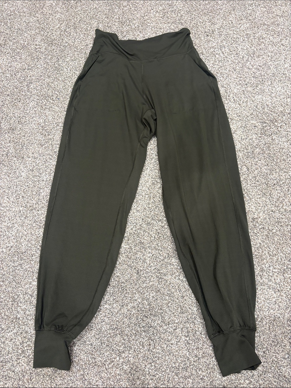 High-Waist Olive Green Jogger Leggings